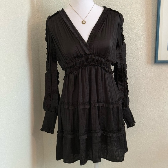 OPT Babydoll Ruffle Mini Dress - Picture 1 of 8